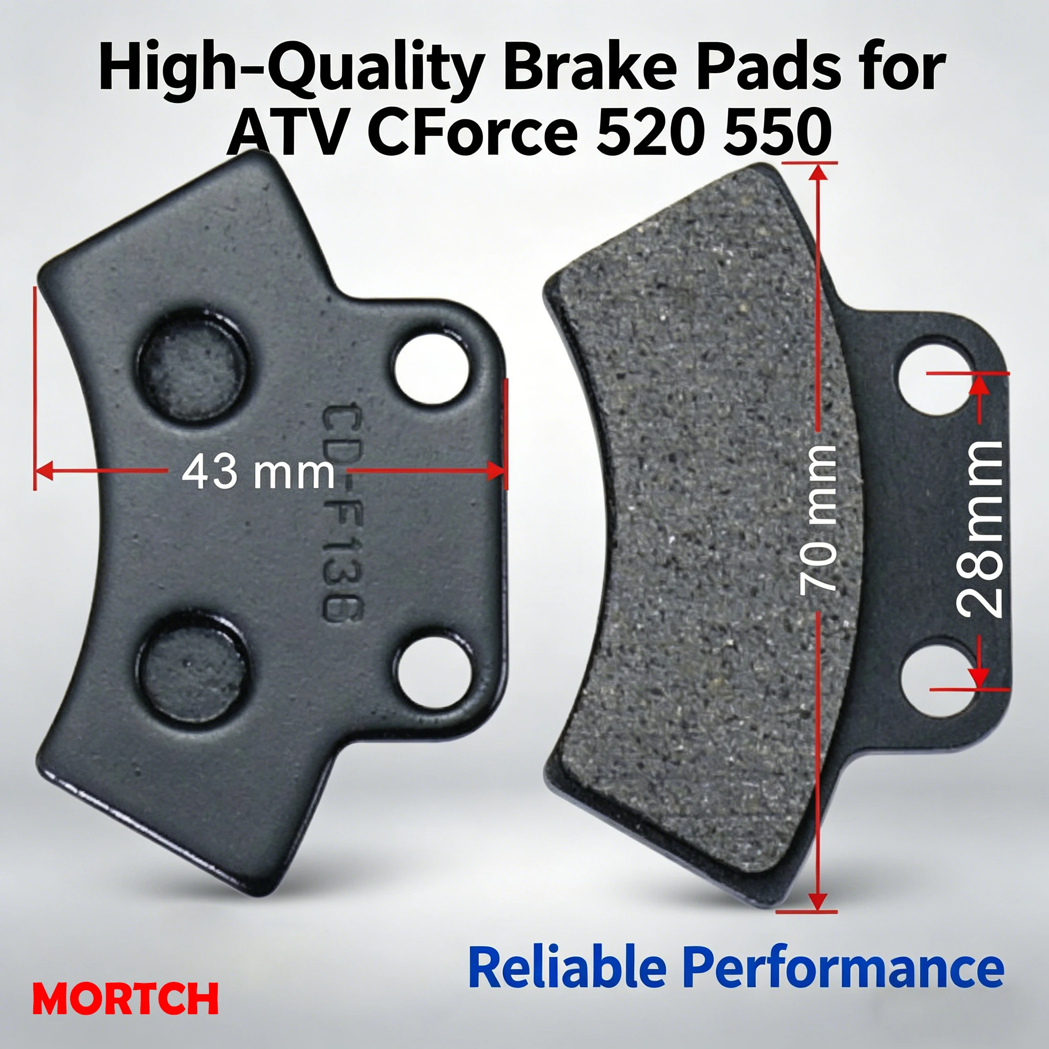 Parking Caliper Brake Pad 9010-0803A0 Replacement for CF Moto 500cc ATV CF500ATR CF500AU CF600AU CForce 520 550 600