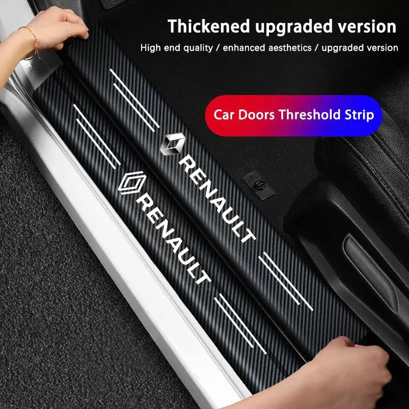 1/4/5 قطعة ألياف الكربون ملصق عتبة السيارة طبقة رقيقة واقية لرينو RS كليو كابتور ترافيك ذات المناظر الطبيعية الخلابة 2 ميجان 2 3 4 كادجار زوي #3