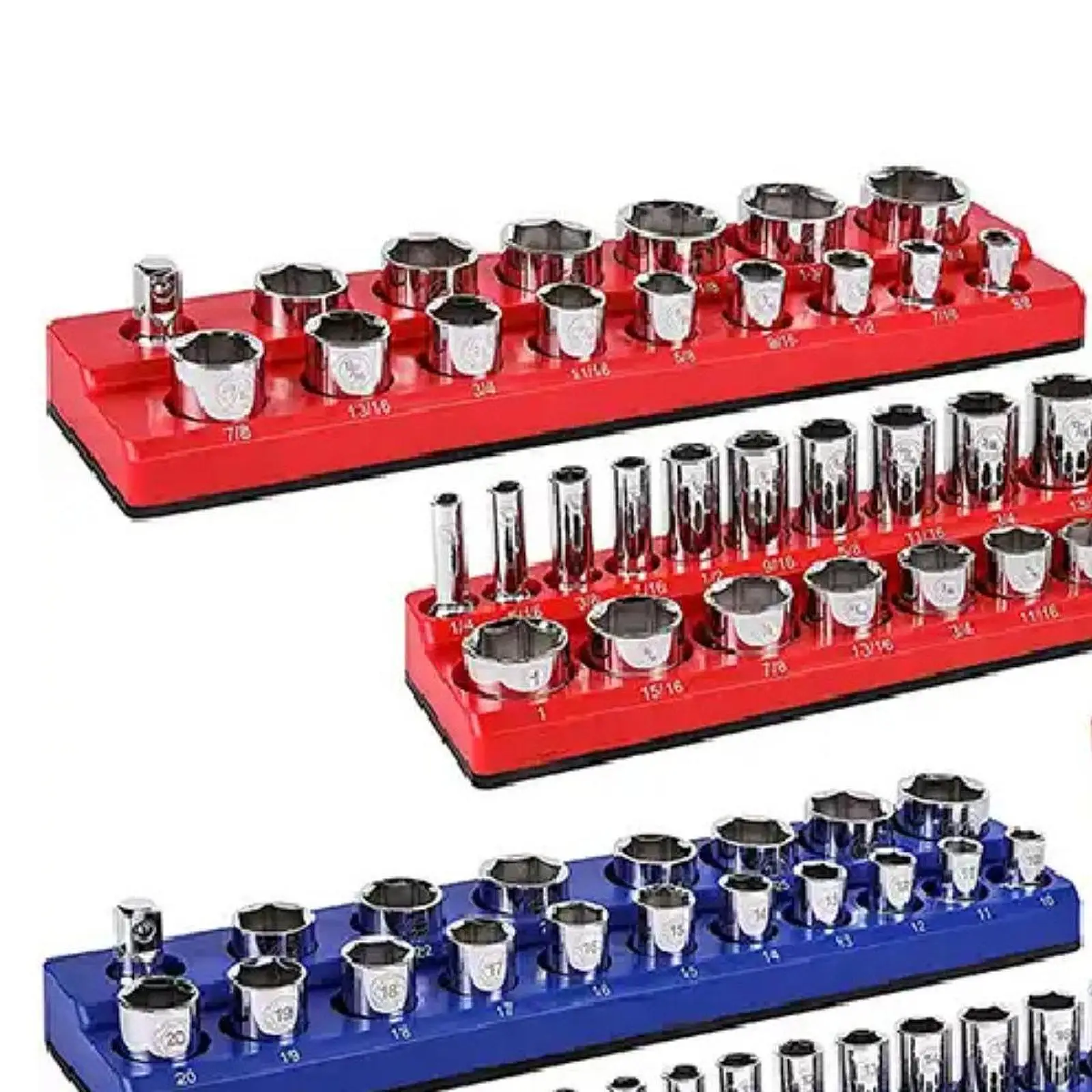 6x Magnetic Socket Organizers Versatile Heavy Duty for Workbench Tool Drawer