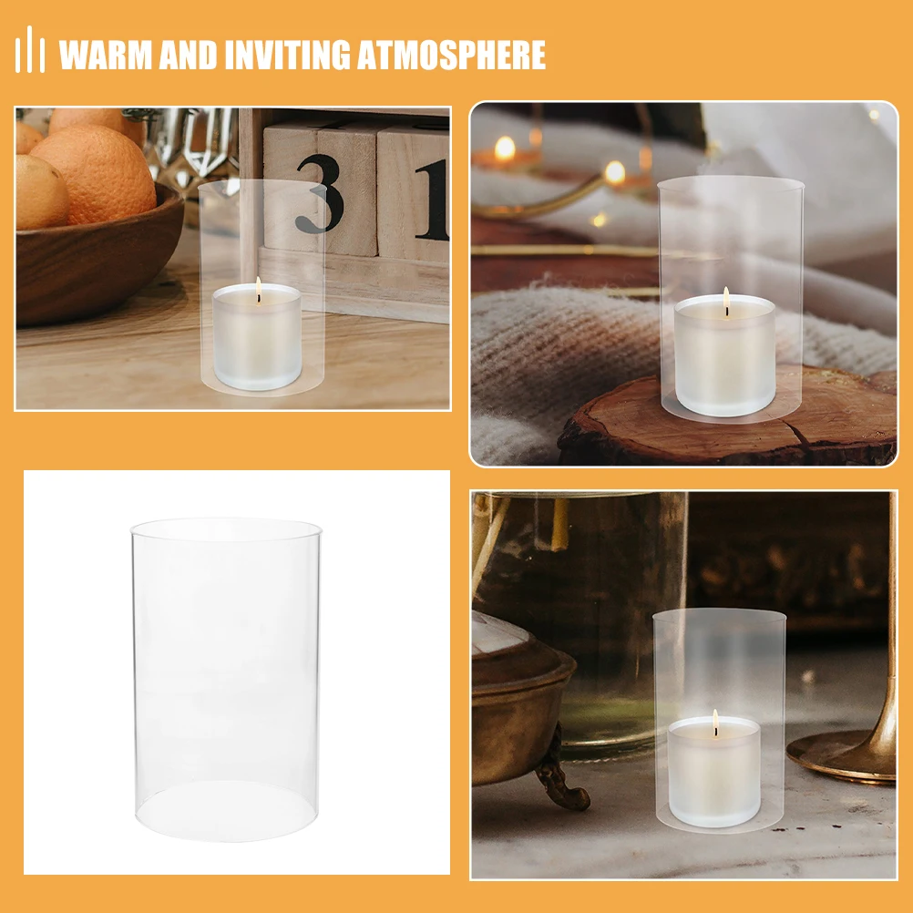 Capa sem fundo de vidro transparente para furacão, 6x4 polegadas, para festa em casa, uso ao ar livre, alta transparência, proteção contra chamas