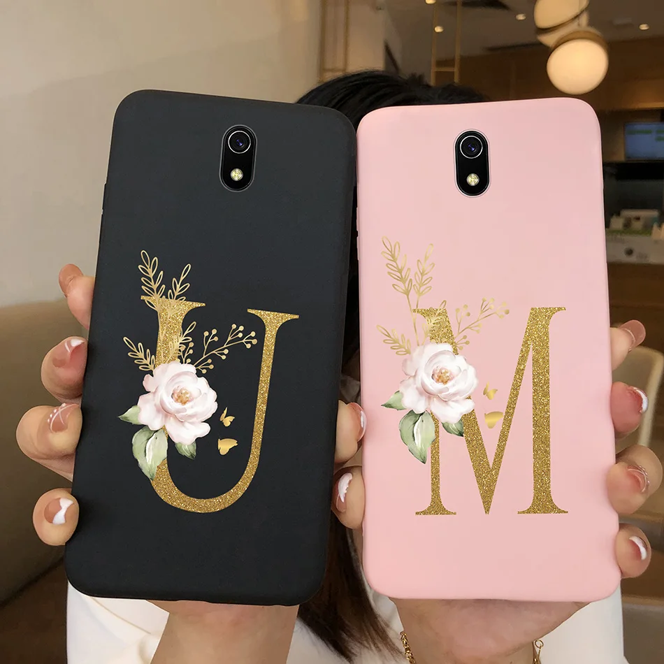 For Xiaomi Redmi 8A Case Soft Fundas Letter Flower Silicone Tpu Bumper for Xiomi Xiaomi Redmi 8A 8 A Back Cover For Redmi8A Case