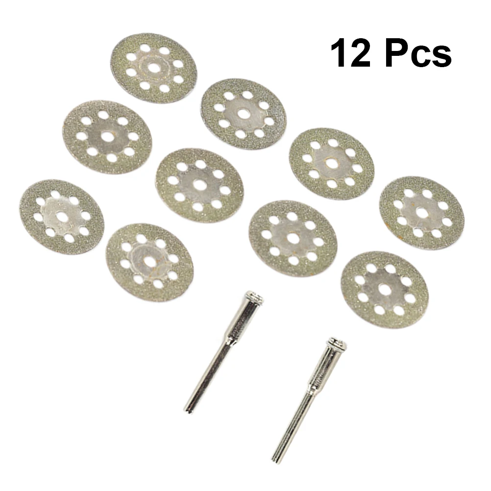 

10pcs 20Mm Mini Diamond Cutting Discs Rotary Tool Blades Glass Metal Ceramics Cutting Wheels Slotting Sawing Silver 8 Holes Set