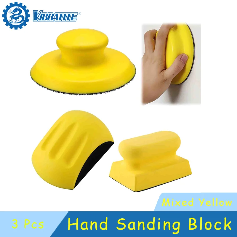 3 Pcs Hand Sanding Block Set Hook and Loop for Polishing Wood Furniture Polishing Grinding DIY Sandpaper Hand Sander Car ﻿