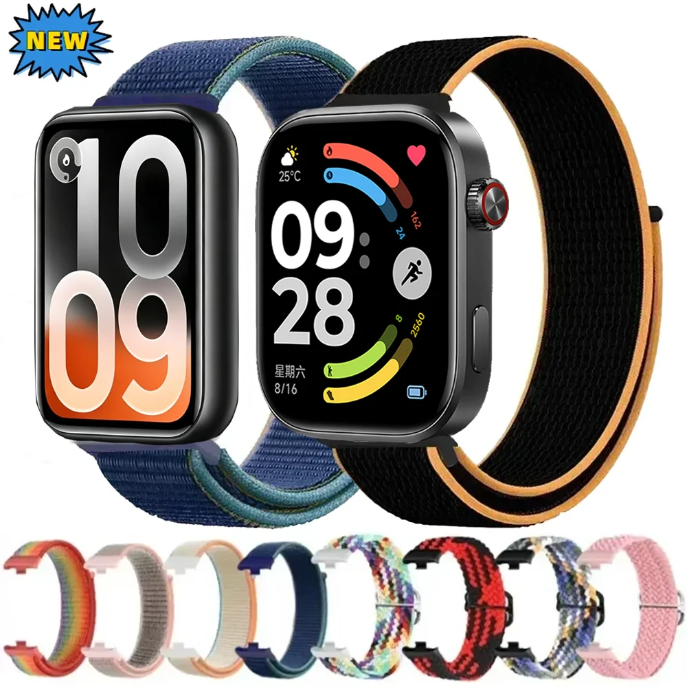 Nylon-Schlaufen-Sportarmband für Redmi Watch 6 5 4 Komfortables Atmungsaktives Armband Xiaomi Mi Band 10 Pro 8 Pro 9 Pro Correa