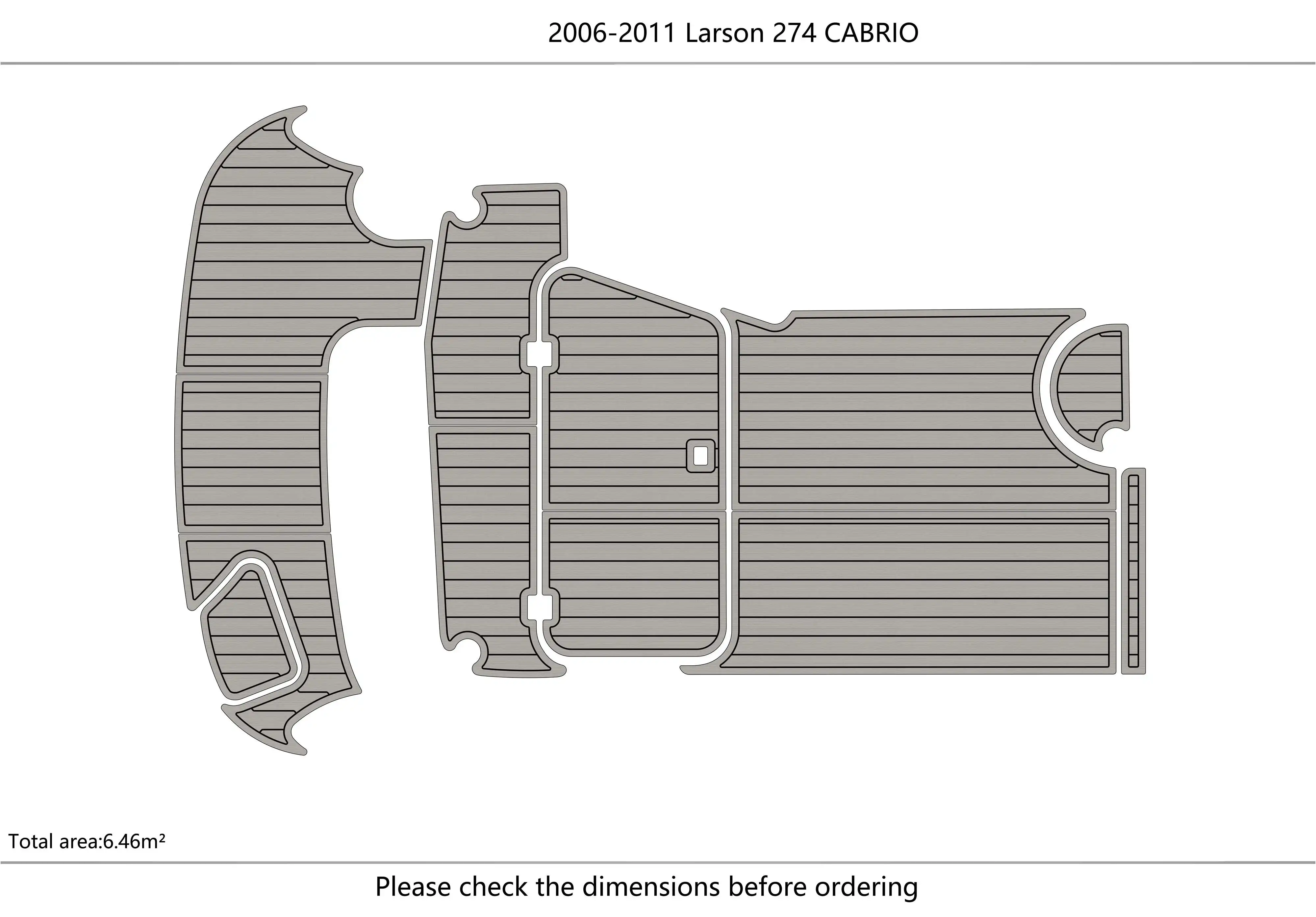 Imagem -02 - Tapete Antiderrapante para Iates de Esqui Aquático e Barco de Pesca Modelo Larson Camaro 274 Plataforma de Cockpit Espuma Eva Pol Pol mm 20062011