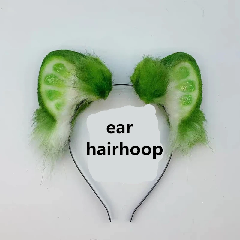 Hand Made Cat Wolf Fox Ears Cosplay Hairhoop Carnaval Gothic Lolita Acessories Lime Shape Headwear Halloween Christmas Cos Prop