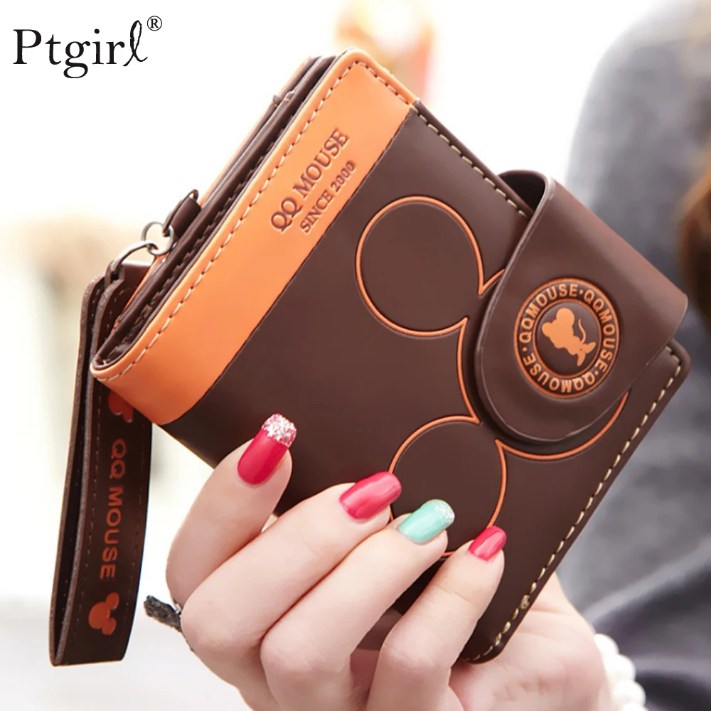Women small wallet cartoon mickey cute coin purse 2025 hasp card holder womens wallets purses female Short wallet famous brand