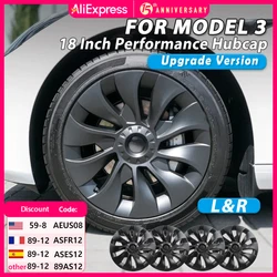 4PCS Car Replacement Performance Wheel Cover Cap Automobile Full Rim Cover Kits Part for Tesla Model 3 18 Inch HubCap 2018-2023