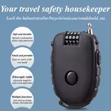 מנעול כבל נשלף לסקי, סנובורד ואופניים | מנעול קומבינציה קומפקטי