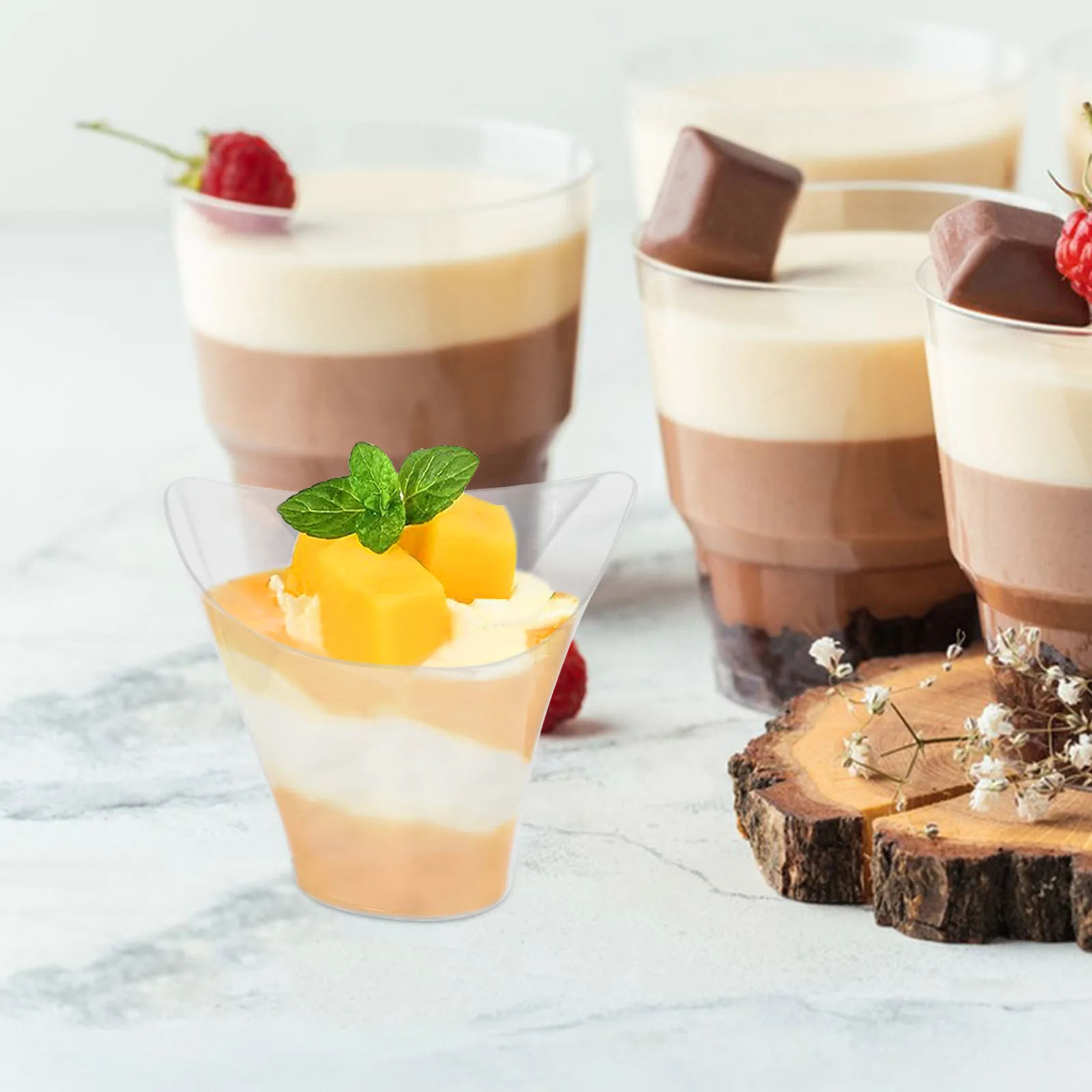

1Set Clear Disposable Dessert Cups Reusable Transparent Mousse Cups for Party Kitchen Restaurant Mousse Cup Party Pudding Cup