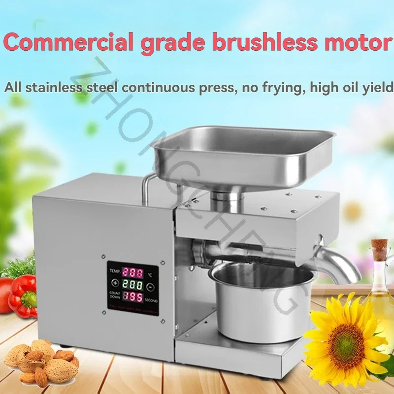 MX10 household oil press, intelligent stainless steel kitchen appliance, peanut oil and edible oil processing equipment