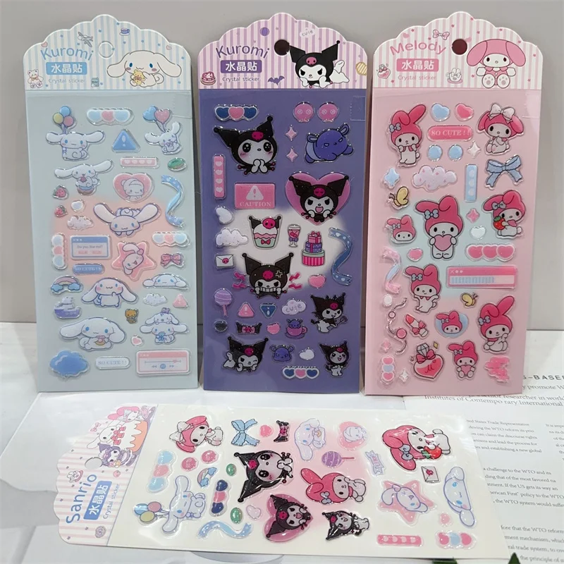 40 pcs/lot Sanrio Kuromi Melody Cinnamoroll Stickers Cute Scrapbooking DIY Diary Decorative Sealing Sticker Album Stick Label