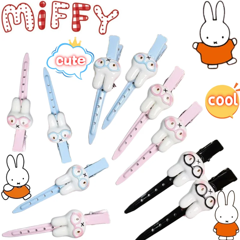 

New Miffy Rabbit Hairpin High Color Value Cartoon diy Shape One Character Cartoon Side Girl Heart Cute Duckbill Sweet Bangs Clip