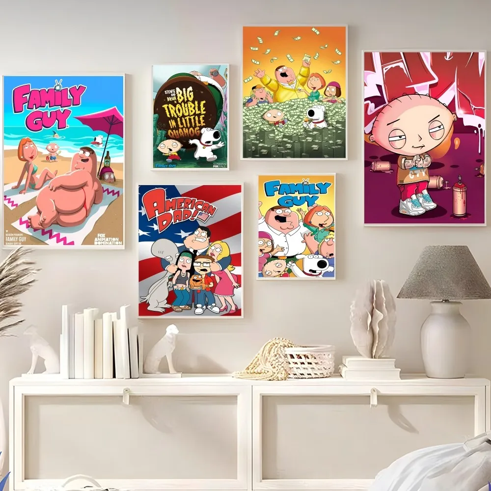 

Мультяшный классный плакат G-Guy F-Family, самоклеящийся художественный плакат, печать на белой бумаге, плакаты, художественное оформление, домашний декор