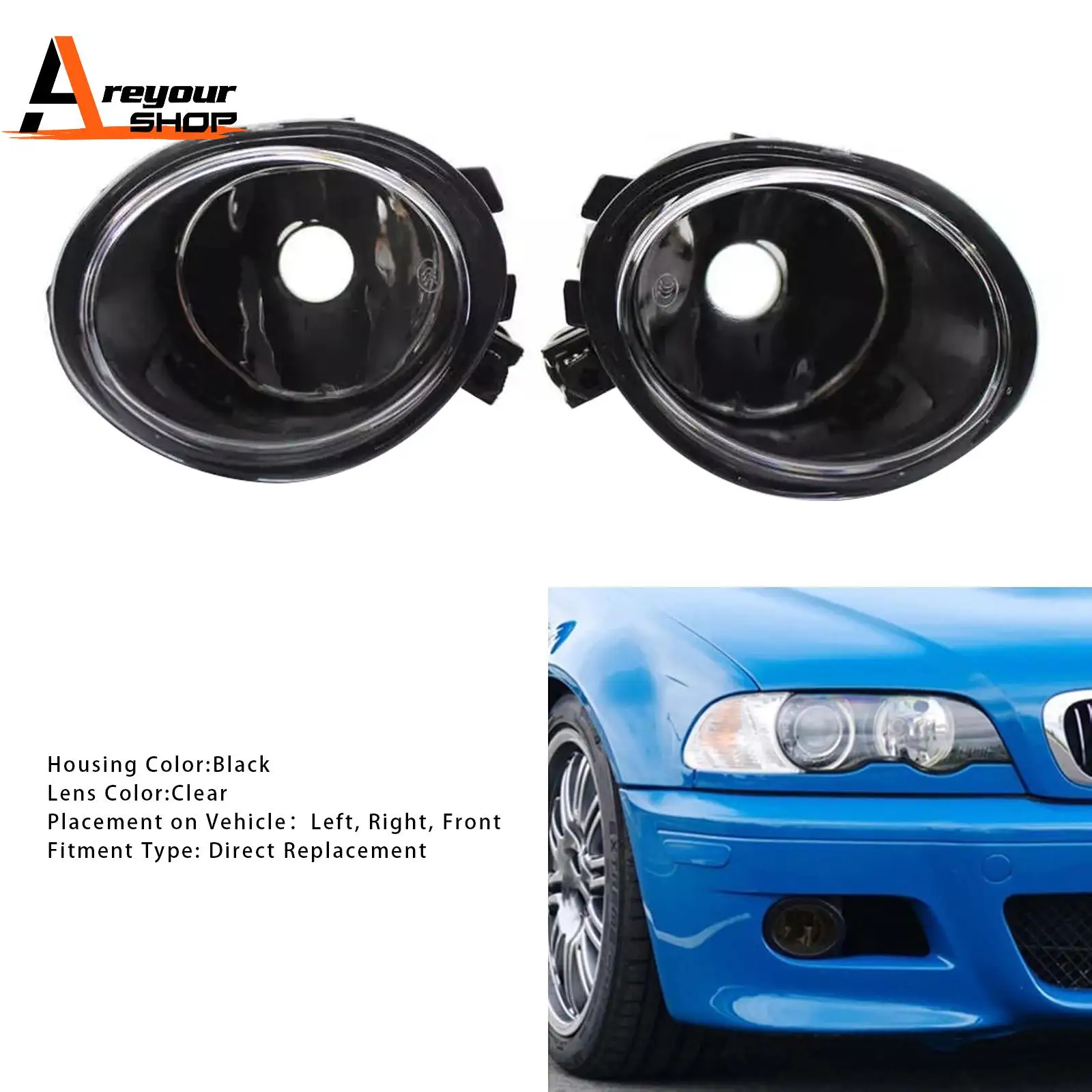 

Пара передних противотуманных фар без лампочек для BMW E46 3 серии 2001-2006 гг.