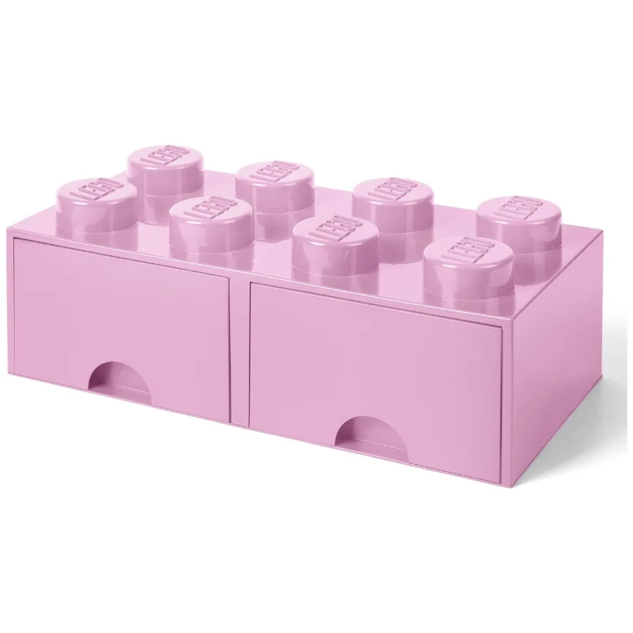 

Storage Brick 8 Modular Drawer Unit for Home Office and Bedroom Use, Light Purple Pink Color, Space-Saving Design with Smooth-G