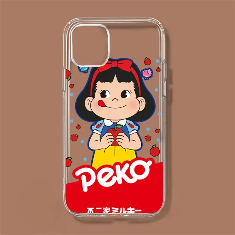 Fujiya Milky Peko-Chan Phone Case For Samsung GalaxyS20 S21 S30 FE Lite Plus A21 A51S Note20 Transparent Shell