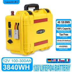 For Outdoor Work 300Ah LiFePO4 Battery With 12.8V USD/DC/XT90 Interface Indoor Storage Battery 100Ah/300Ah (Parallel 4S1P)