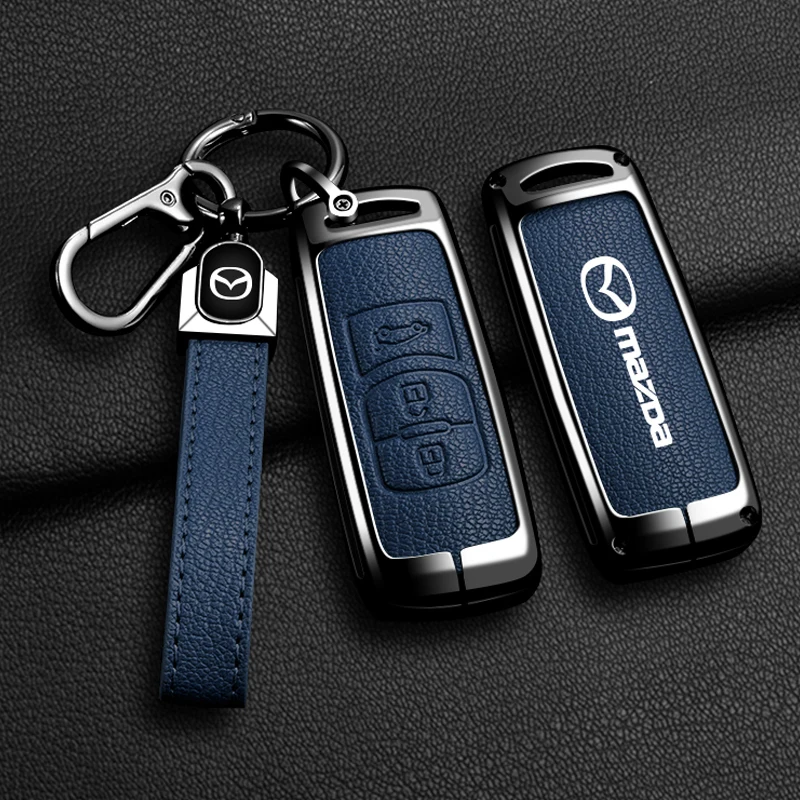 Car Leather Key Case Cover Holder Shell Fob For Mazda 2 3 5 6 BL BM GJ Atenza Axela Demio CX-3 CX3 CX-5 CX5 CX7 CX-7 CX-9 CX8