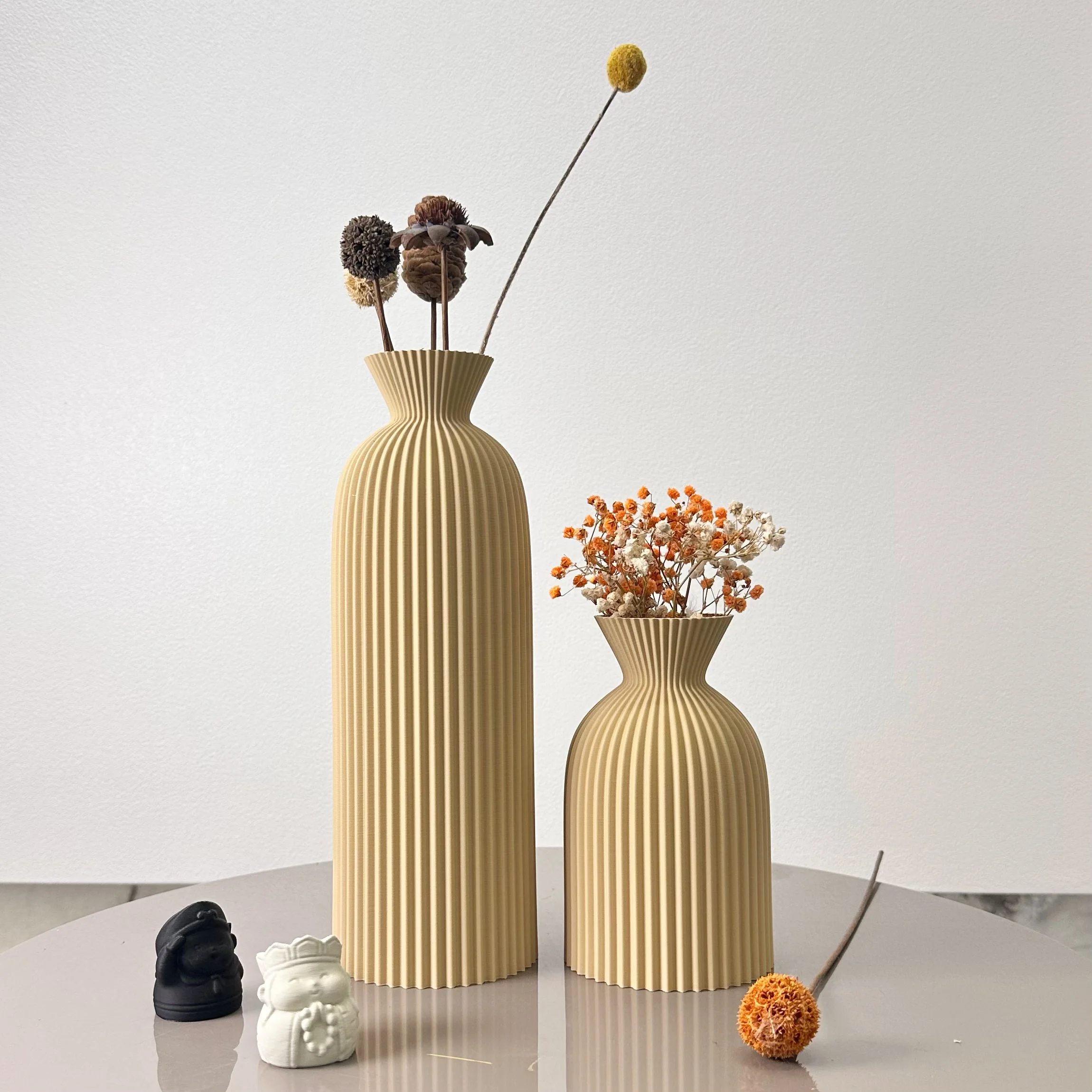 Wavy Pattern Art Dry Vase, 2-Piece Set