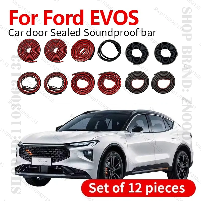 

For 2021-2025 Ford EVOS Car Door Seal Strip Rubber Double Layer Sealing Protector Soundproof Dustproof Seal Strip 12PCS Set