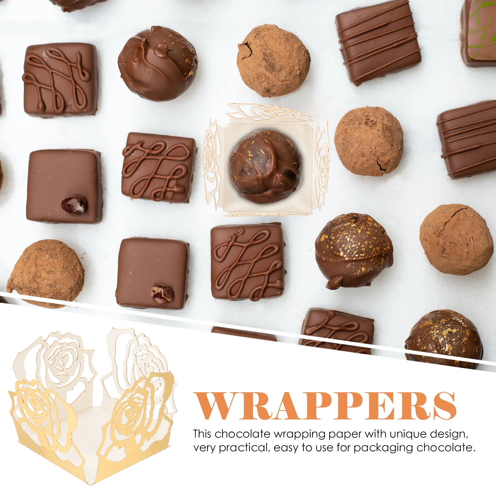 

50Pcs Chocolate Packaging Supplies Chocolate Separating Tray for Table Centerpieces Party Truffle Cup Candy Packing Paper