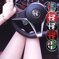 40mm Car Steering Wheel Emblem Sticker Central console knob badge For Alfa Romeo Giulietta Mito Giulia Stelvio Brera 147 156 159