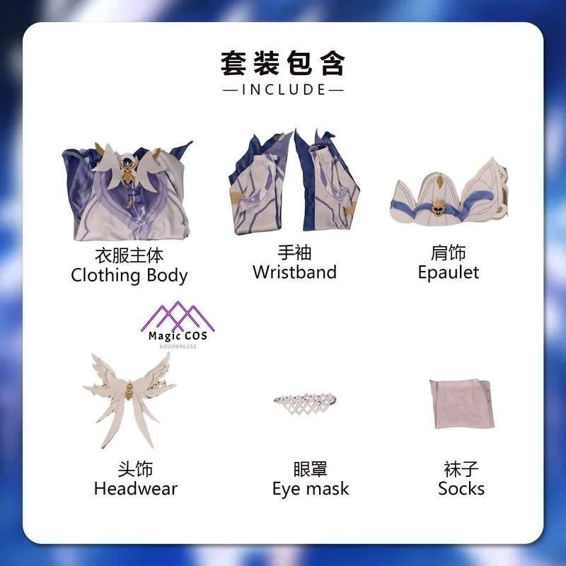 

A;5\Game Genshin Impact Moon Maiden Columbina Role Playing Full Set Anime Outfit Halloween Party Suit High Quality A3;b,6/k'5;3,