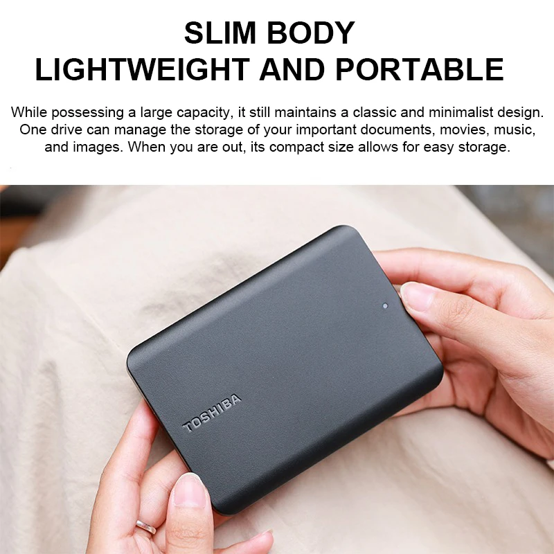 Toshiba External Hard Drive 2.5 Portable Hard Drive HDD 4TB 1TB 2TB USB3.0 for Desktop PC Mac Laptops Gaming Consoles TV PS5