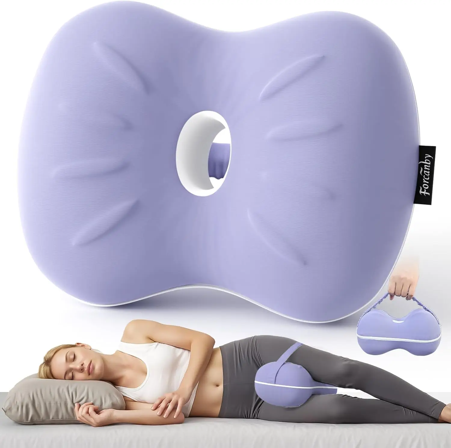 

Подушка для коленей из пены с эффектом памяти для сна на боку, выравнивает позвоночник, снимает боль в спине, бедре, при ишиасе, после операции, при беременности