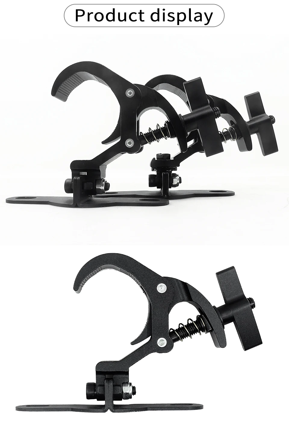 A Pair of Aluminum Light Hooks Safety Load 50KG LED Moving Head Light Hook Stage Light Truss Spring Hook Light Hook