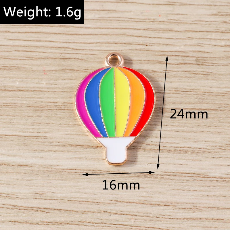 10 Stück Niedliche Bunte Emaille-Regenbogen-Herz-Mond-Anhänger für Schmuckherstellung, Halsketten, Ohrringe, Armbänder, DIY-Bastelzubehör – Detail 14