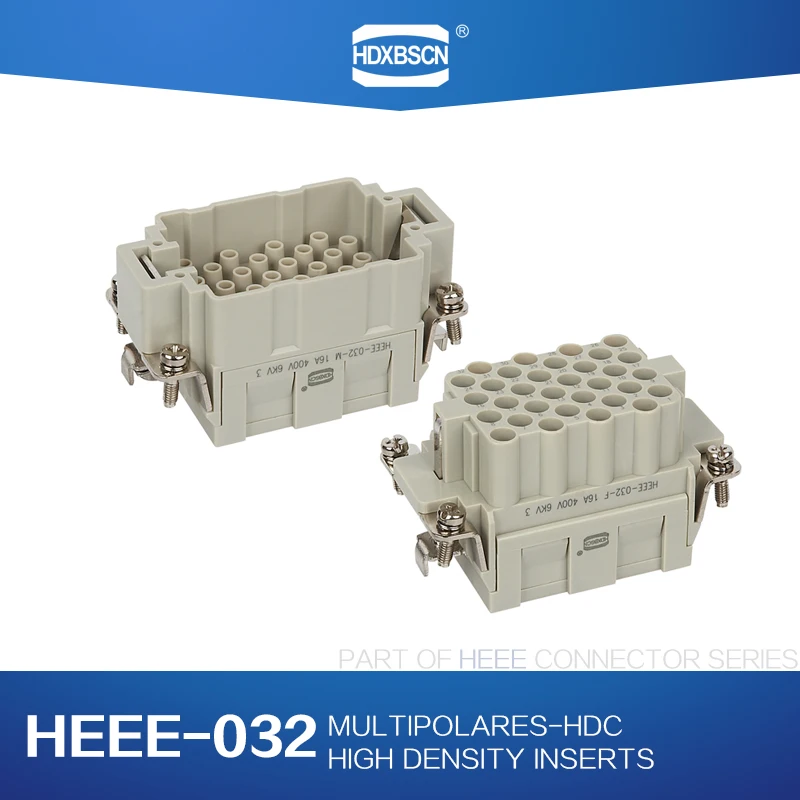 

HDXBSCN Сверхмощные разъемы HDC-HEEE-032-MC/FC Вставка «папа» и «мама» 32-контактный 16 А 500 В Промышленная прямоугольная вилка Harting Ilme