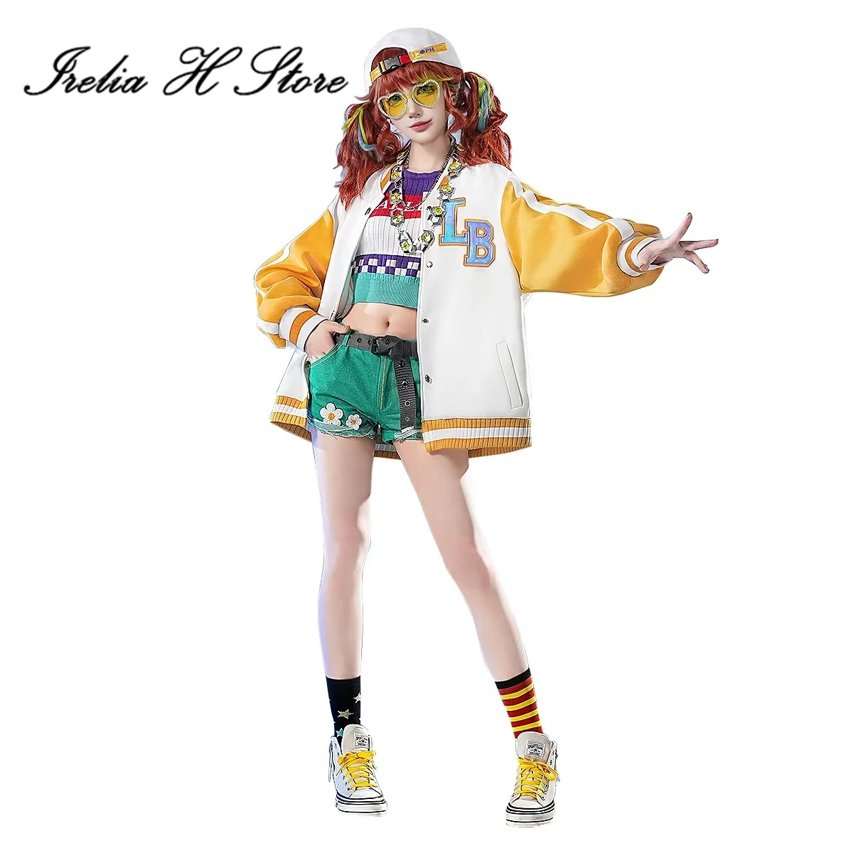 

Irelia H Dentity V Кожа болельщиков OPH Game OPH Костюм Изящная милая униформа Костюмы на Хэллоуин