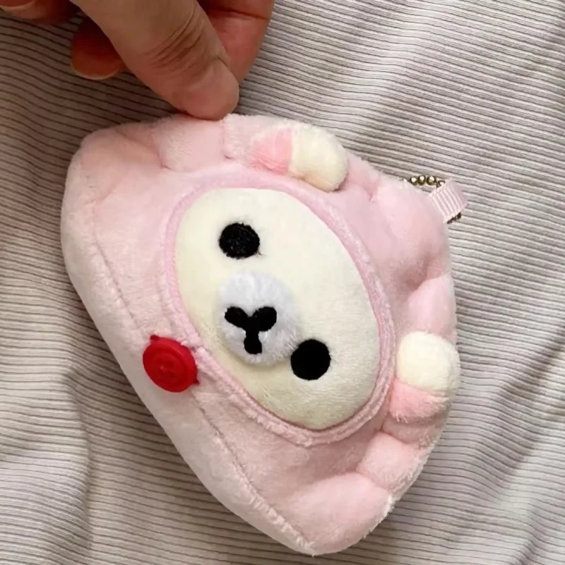 Nuevo Kawaii Rilakkuma mochila colgante de juguete de peluche Dumpling Anime muñeca de dibujos animados llavero periférico creativo niños regalo de Navidad