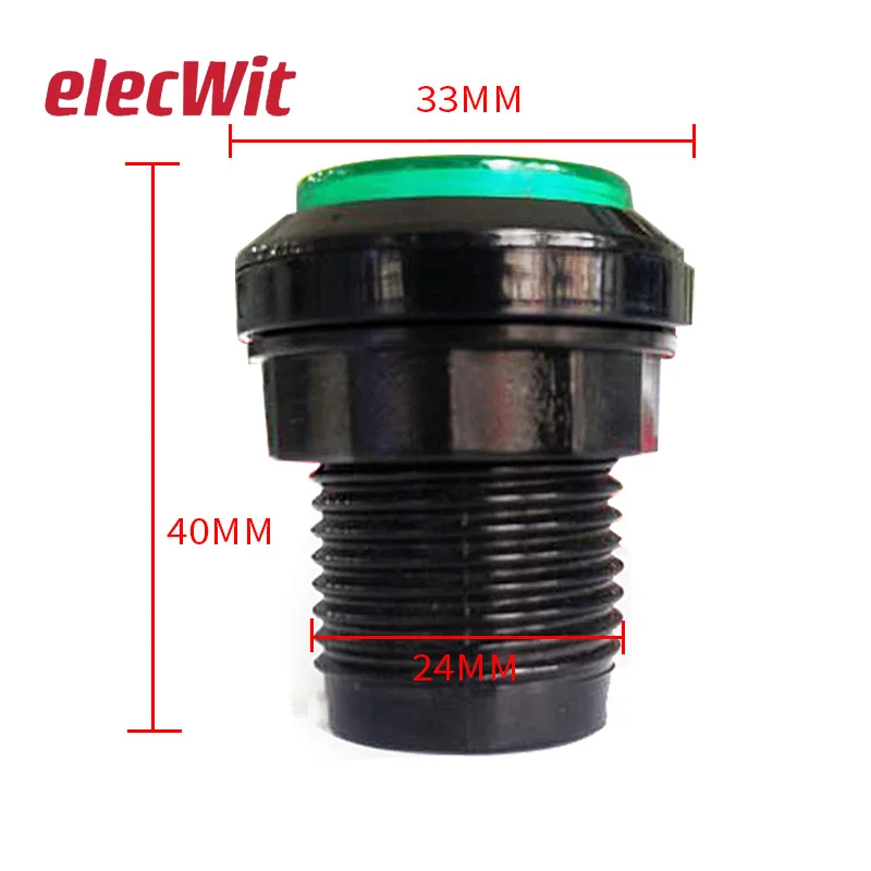 6pcs 33mm Push Button LED Illuminated with Microswitch for DIY Arcade Game Machine Parts DC12V Light Switch