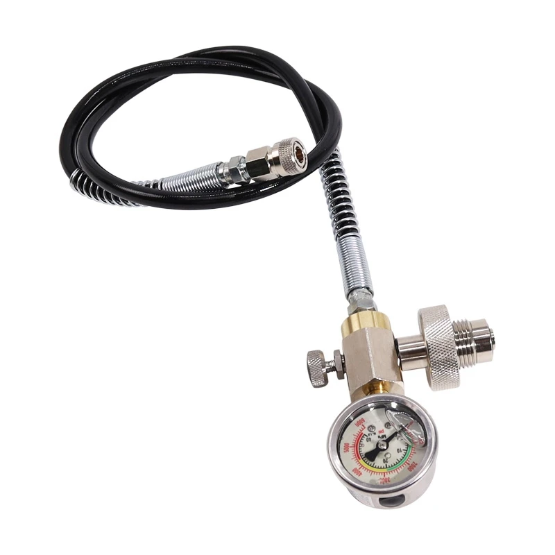 N15R-New Diving PCP Air Systems Stainless Steel DIN Filling Charging Adaptor Hose HPA Big Gas Cylinder To Small Cylinder