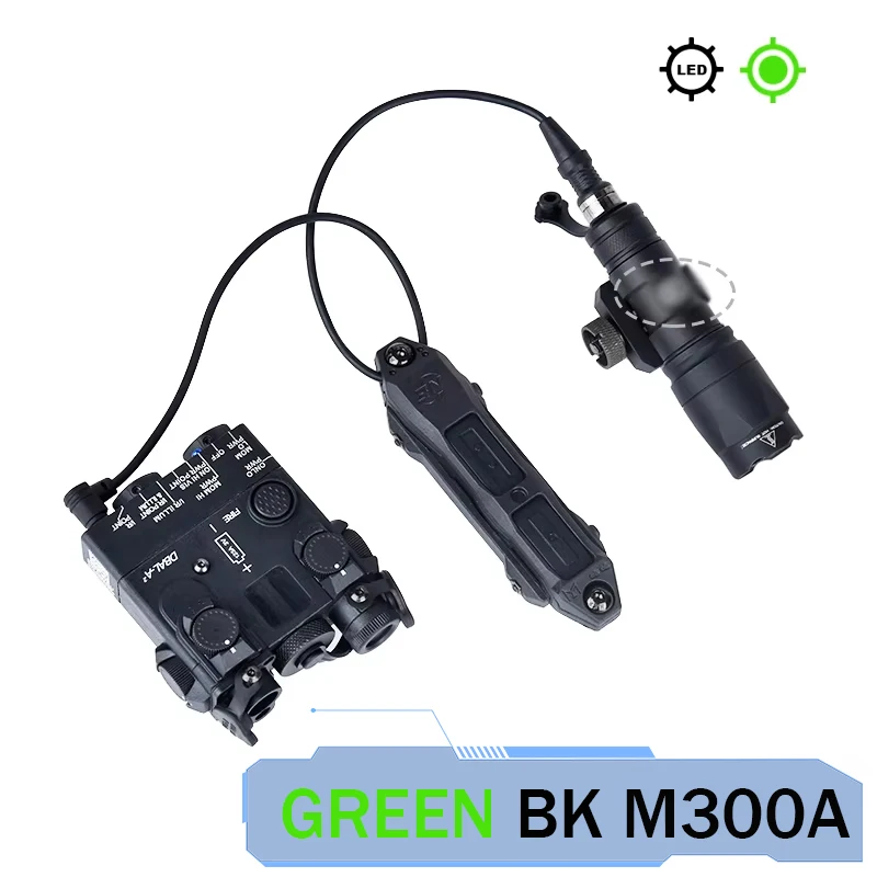 WADSN DBAL A2 Rot Grün Dot Laser Surefi M300 M600 Taschenlampe Druck Schalter Jagd Airsoft Waffe Licht Für 20mm MLOK KEYMOD schiene 10