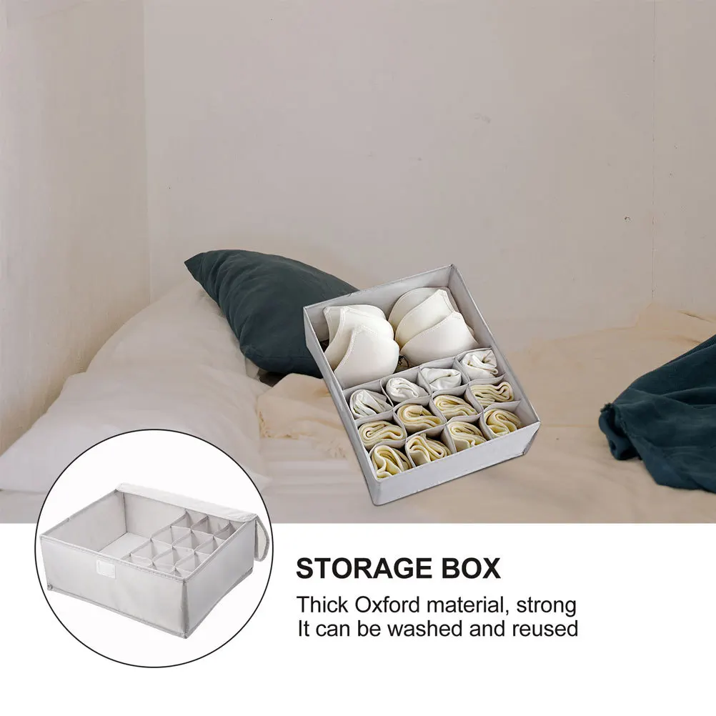 

Underwear Storage Box Organizer Bra Drawer Closet High-Quality Oxford Cloth Storage Bin with Lid for Women Socks Scarves Ties