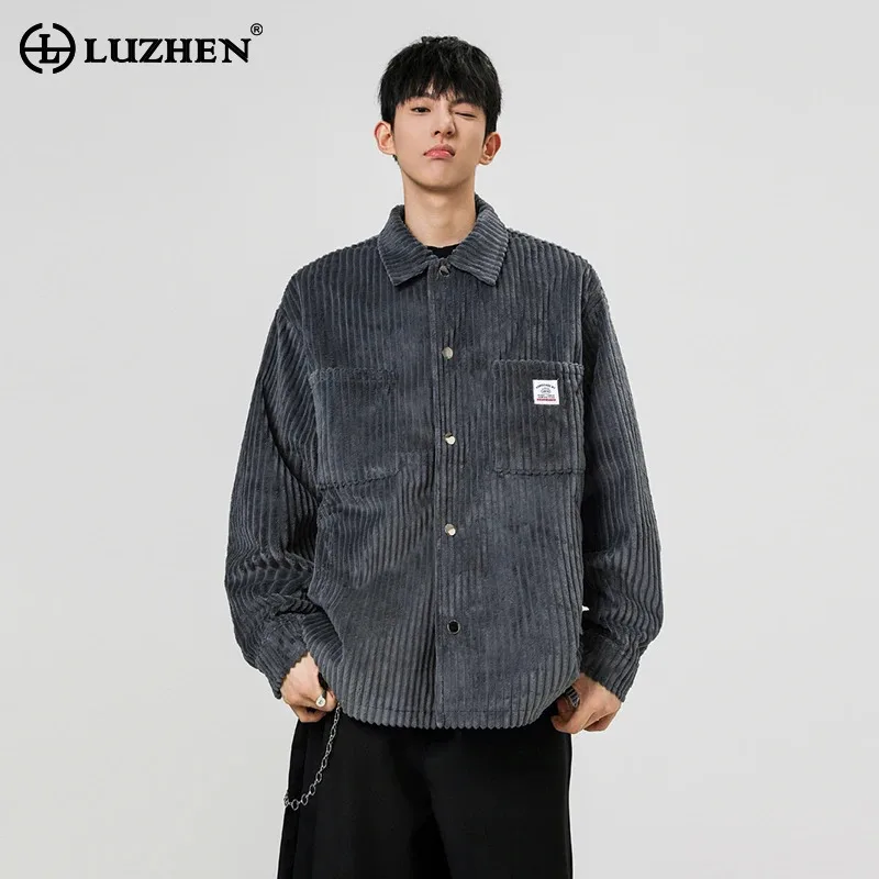 

LUZHEN Autumn Winter Fashion High Quality Solid Color Corduroy Casual Jacket Men's 2025 New Original Handsome Male Coat JY4633