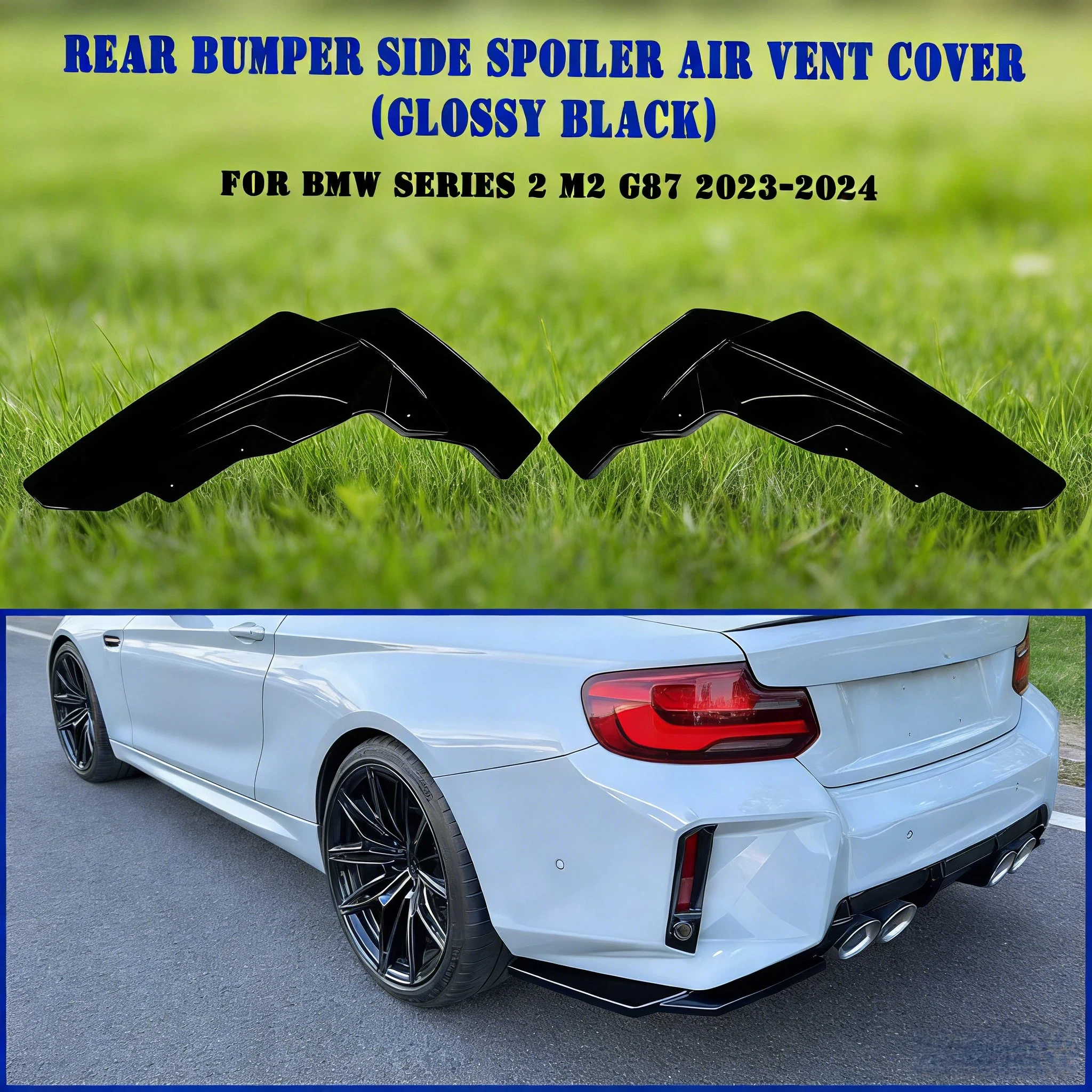 

For BMW 2 Series M2 G87 2023-2025 Rear Bumper Side Spoiler Air Vent Trim Lower Corner Protector Cover