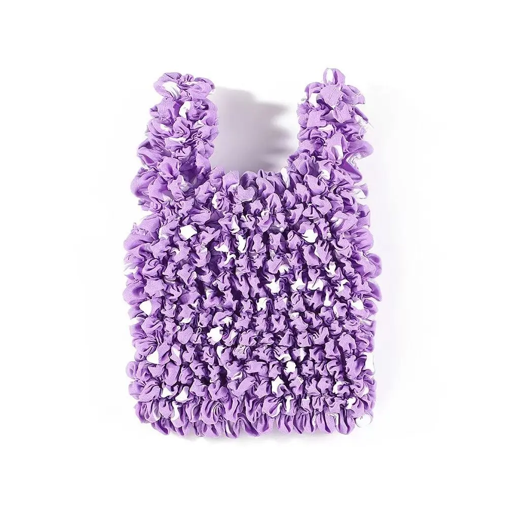 Reusable Bubble Foldable Stretch Bag Large Capacity Multi Purpose Pleated Flexible Handbag Handheld Chiffon Storage Bag Daily