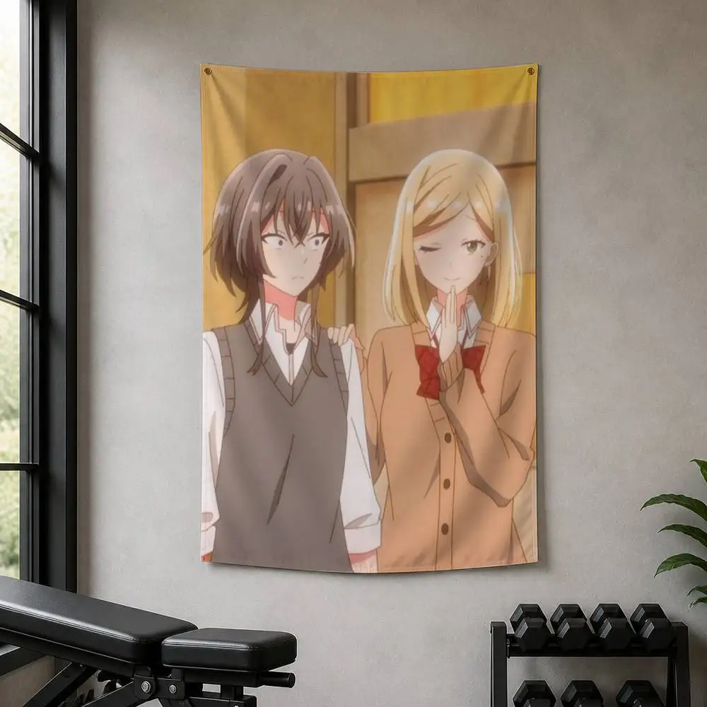 Manga W-Whisper Me a Love Song Decorative Hanging Flag with Grommets for Garage Bedroom Dorm Wall Decor