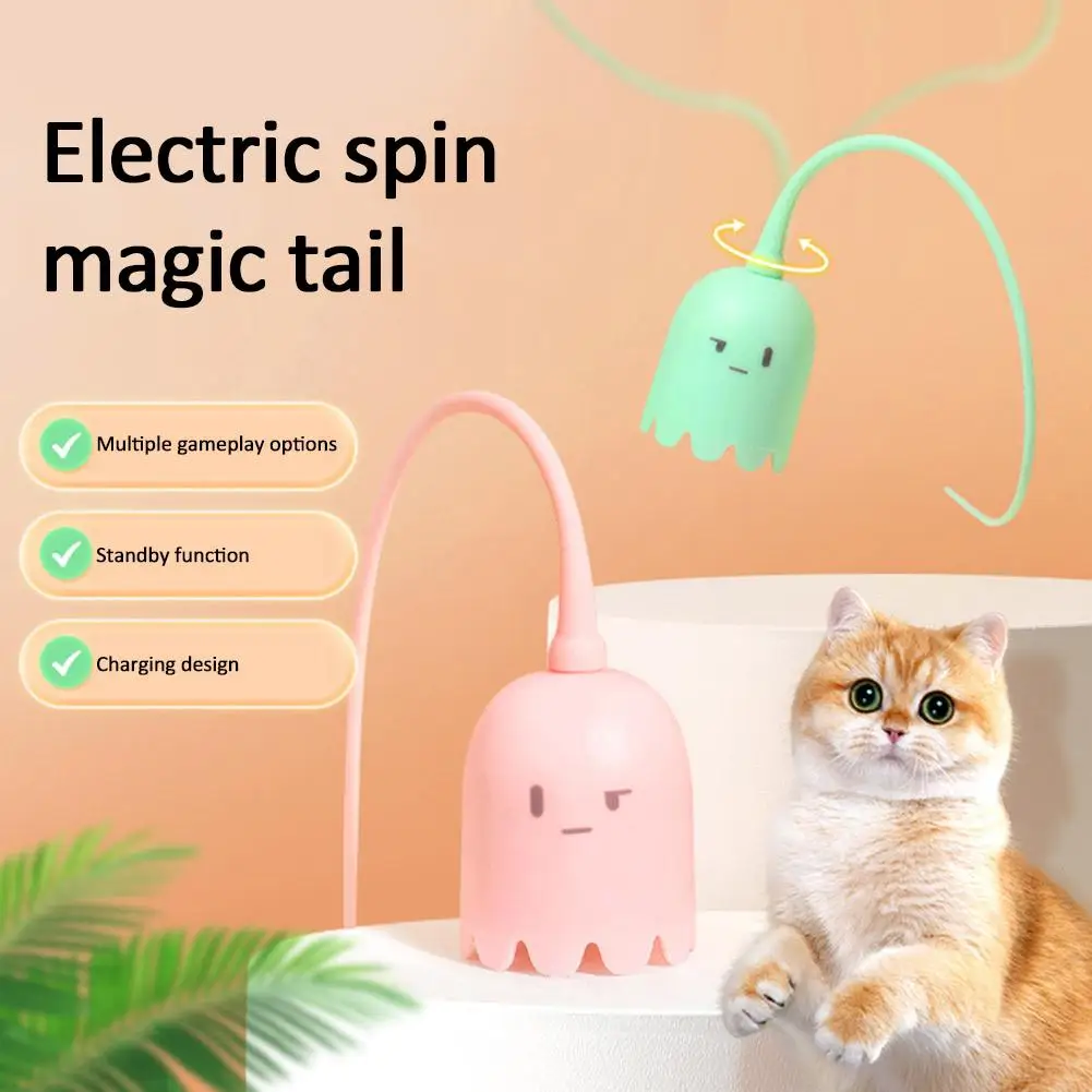 Interactive Cat Toy: Electric Rotating Magic Tail Entertainer for Cats - Self-Amusing, Mood-Boosting