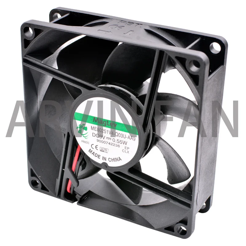 Brand New Original ME80251V4-Q03U-AA9 8cm 8025 DC9V 0.55W 80x80x25mm Magnetic Suspension Bearing Cooling Fan