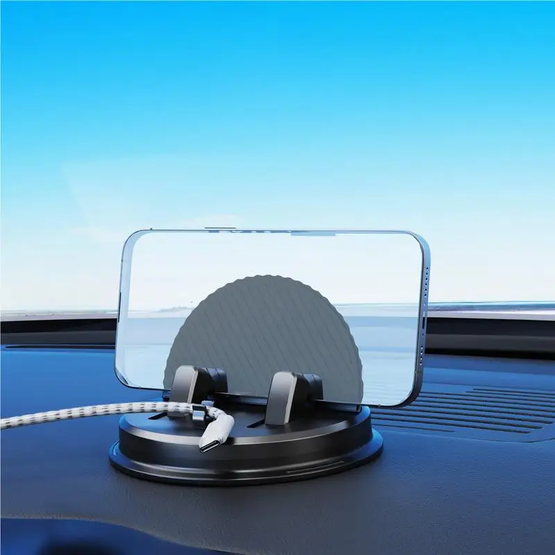 자동차 대시 휴대폰 거치대, 360 도 조절 가능, 휴대폰 거치대, 휴대용 미끄럼 방지 흡입 컵, 케이블 관리