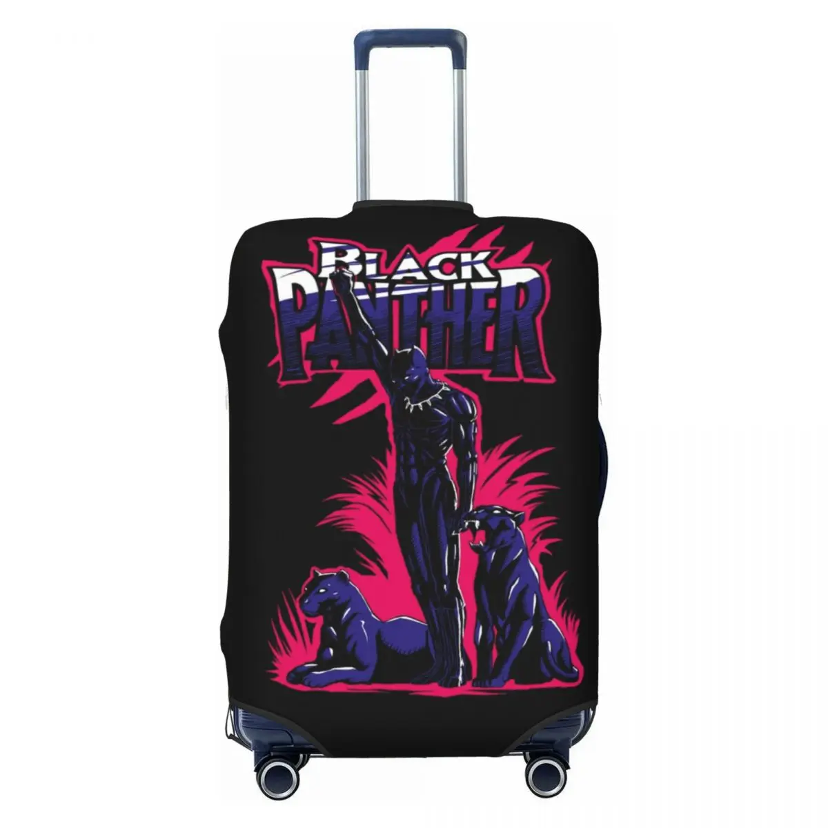 

Custom Black Panther Comic Wallpaper Cartoon Suitcase Cover Washable Superhero Luggage Covers Protector for 18-32 inch