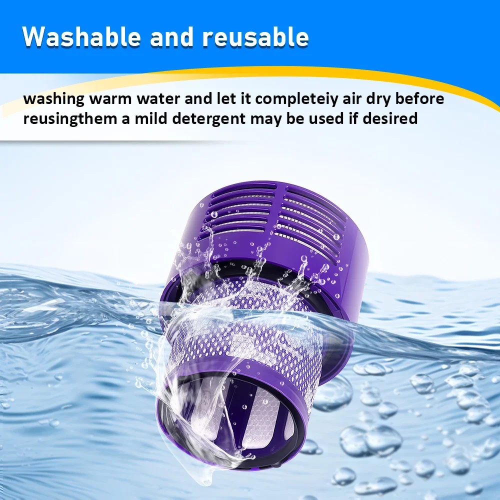 قطع غيار تنظيف فلتر HEPA لـ Dyson V10 US / SV12 مكانس كهربائية روبوتية قابلة للغسل ملحقات استبدال الفلتر