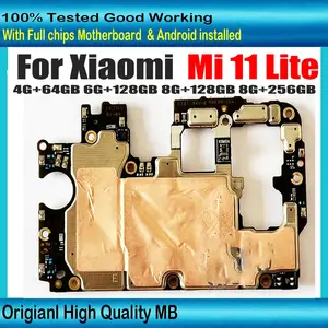Bilashmart 256GB Unlocked Mainboard Xiaomi MI 11 Lite Motherboard 64GB 128GB Logic Board Chips 100% Original Main Board Android OS