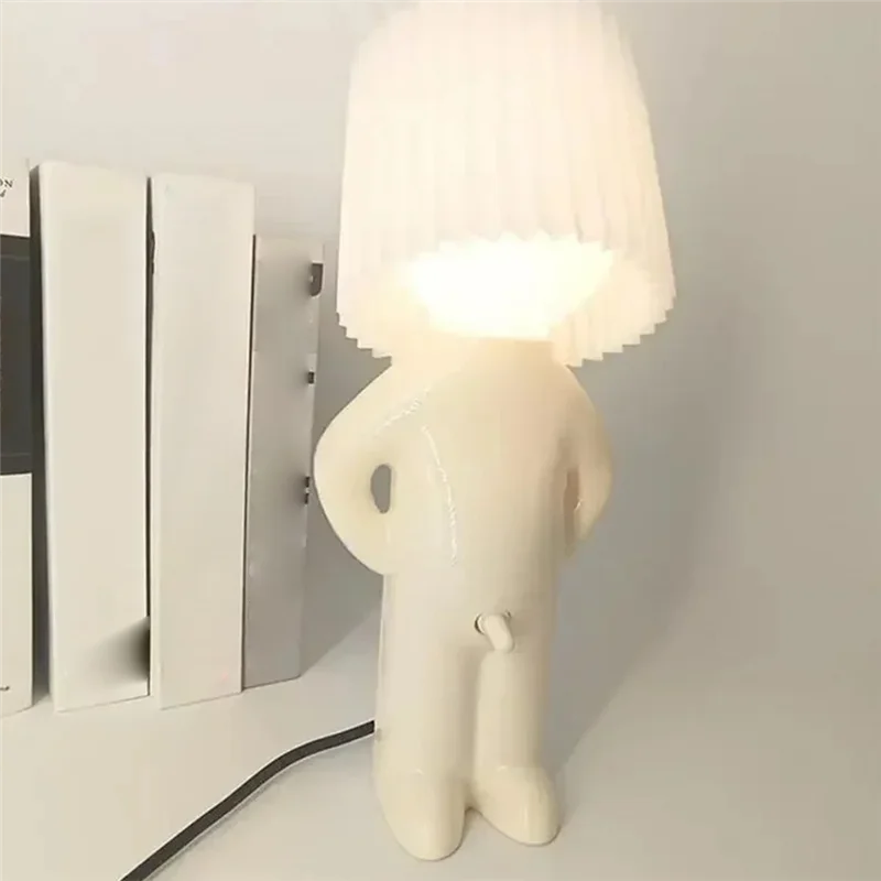 ABJN-Shy Man Lampe Nachtlicht Kleines Buch Lichter Tisch für Kinderzimmer Nachttisch Schreibtisch Dekoration Geschenk Zuhause Kleiner Junge US-Stecker